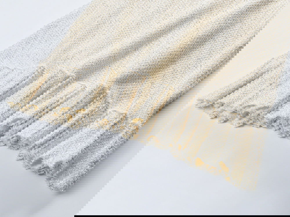 Marlowe Crystal Button Up Long Sleeve Tweed Mini Dress - ALLARA