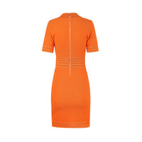 Morgan Orange Knit Bodycon Dress - ALLARA