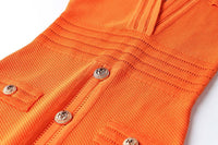 Morgan Orange Knit Bodycon Dress - ALLARA