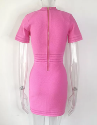 Morgan Pink Knit Bodycon Dress - ALLARA