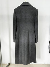 Freya Grey Bow Tie Wool Coat