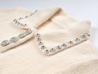 Olivia Crystal Button Knit A-Line Mini Dress