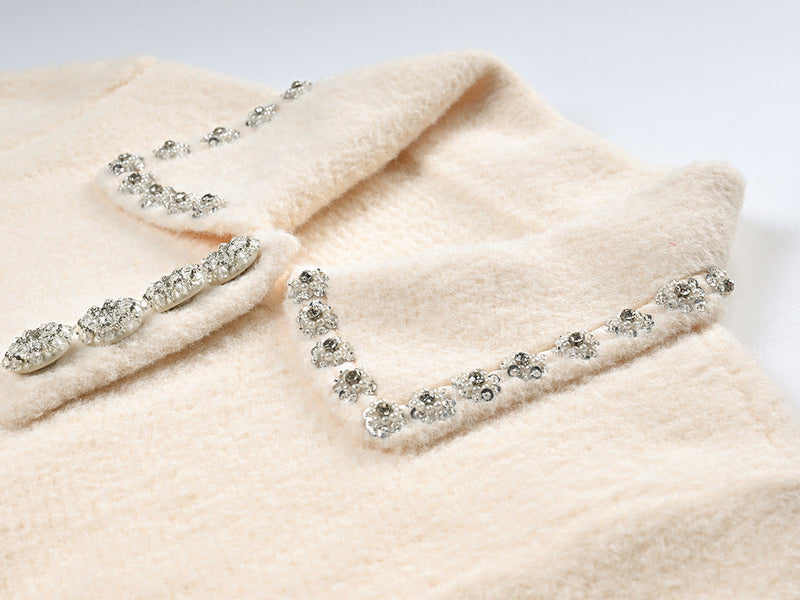 Olivia Crystal Button Knit A-Line Mini Dress