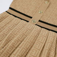 Farah Beige Lapel Collar Mini Dress