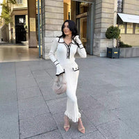 Gwen Knit Midi Dress with Contrast Flared Hems