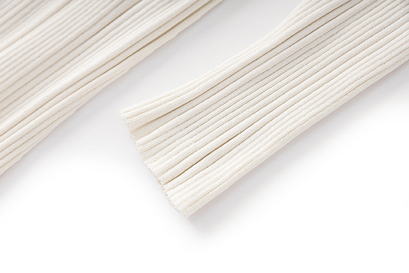 Indira Beige Knit Maxi Dress with Lapel Collar