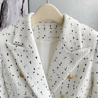 Marisol White Plaid Tweed Blazer