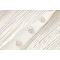 Indira Beige Knit Maxi Dress with Lapel Collar