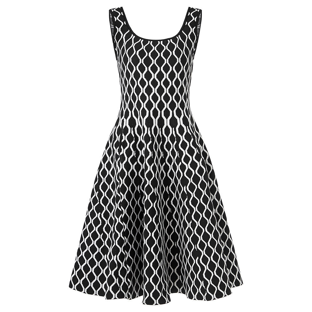 Mila Square Neck Sleeveless Ribbed Midi Dress
