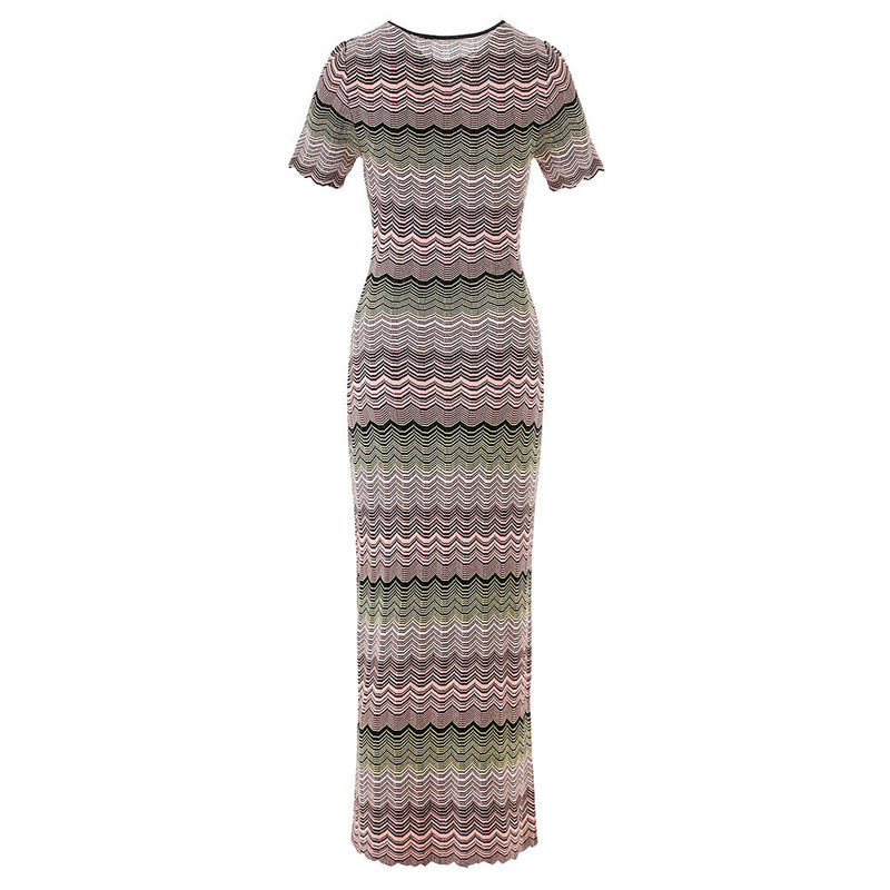 Zuri Gradient Knit Midi Dress with Short Sleeves