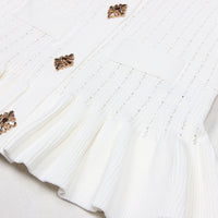 Alessandra Peplum Button Up Cardigan & Skirt Two Piece Set