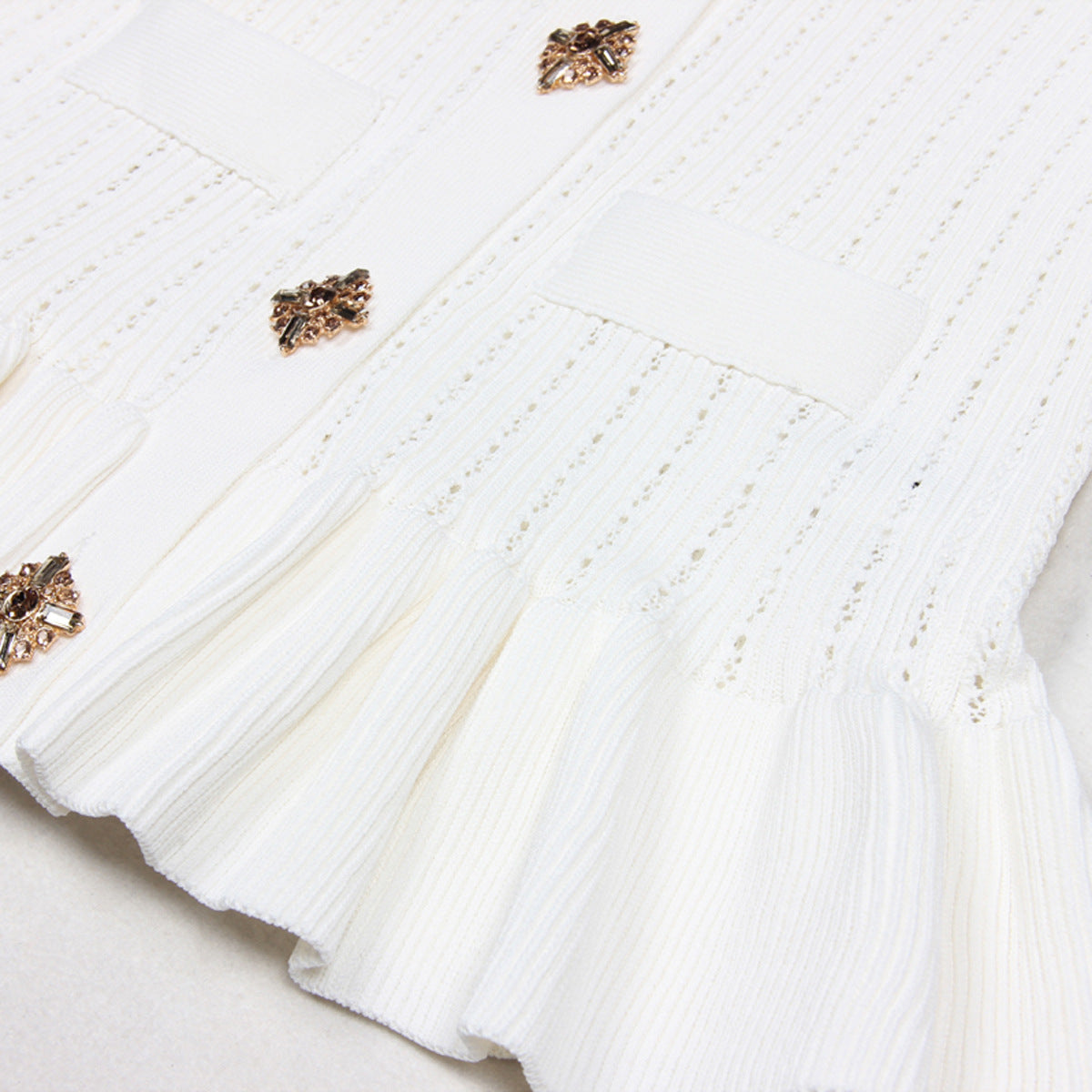 Alessandra Peplum Button Up Cardigan and Midi Skirt Set