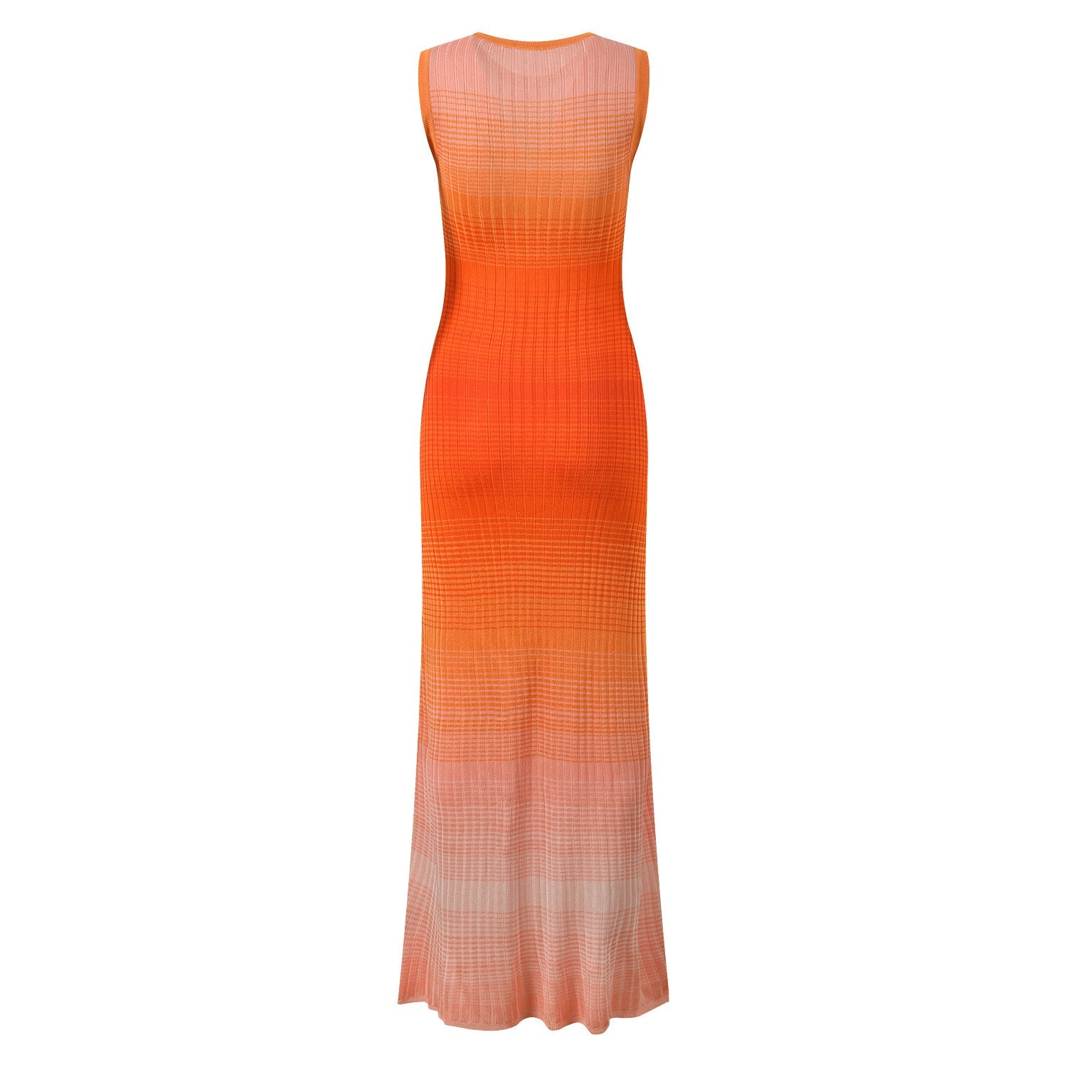 Aria Gradient Orange Knit Maxi Dress
