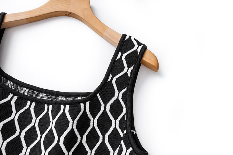 Mila Square Neck Sleeveless Ribbed Midi Dress