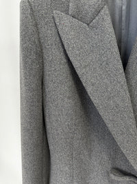 Freya Grey Bow Tie Wool Coat