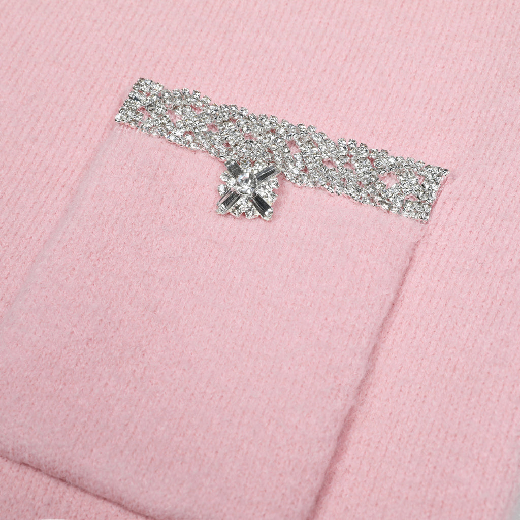 Piper Crystal Mock Neck Cardigan and Skirt Set