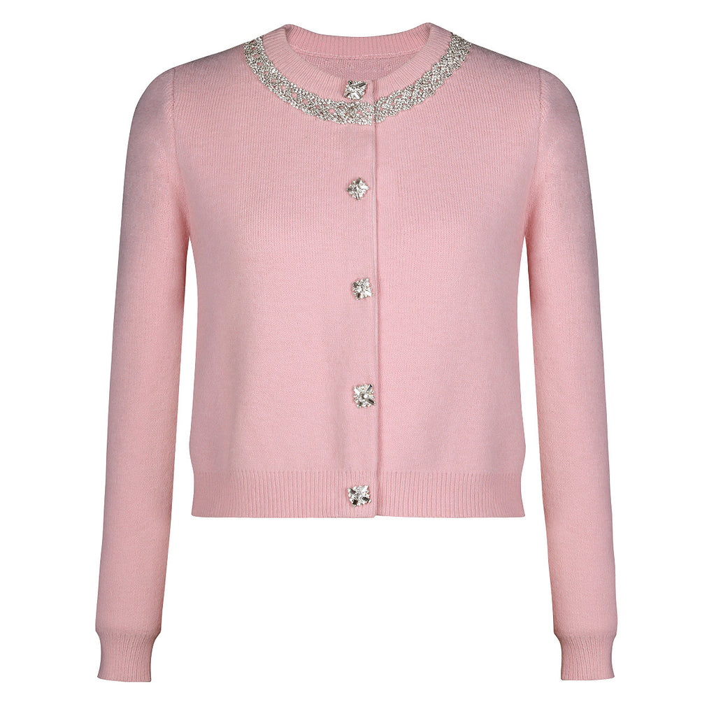 Piper Crystal Mock Neck Cardigan and Skirt Set