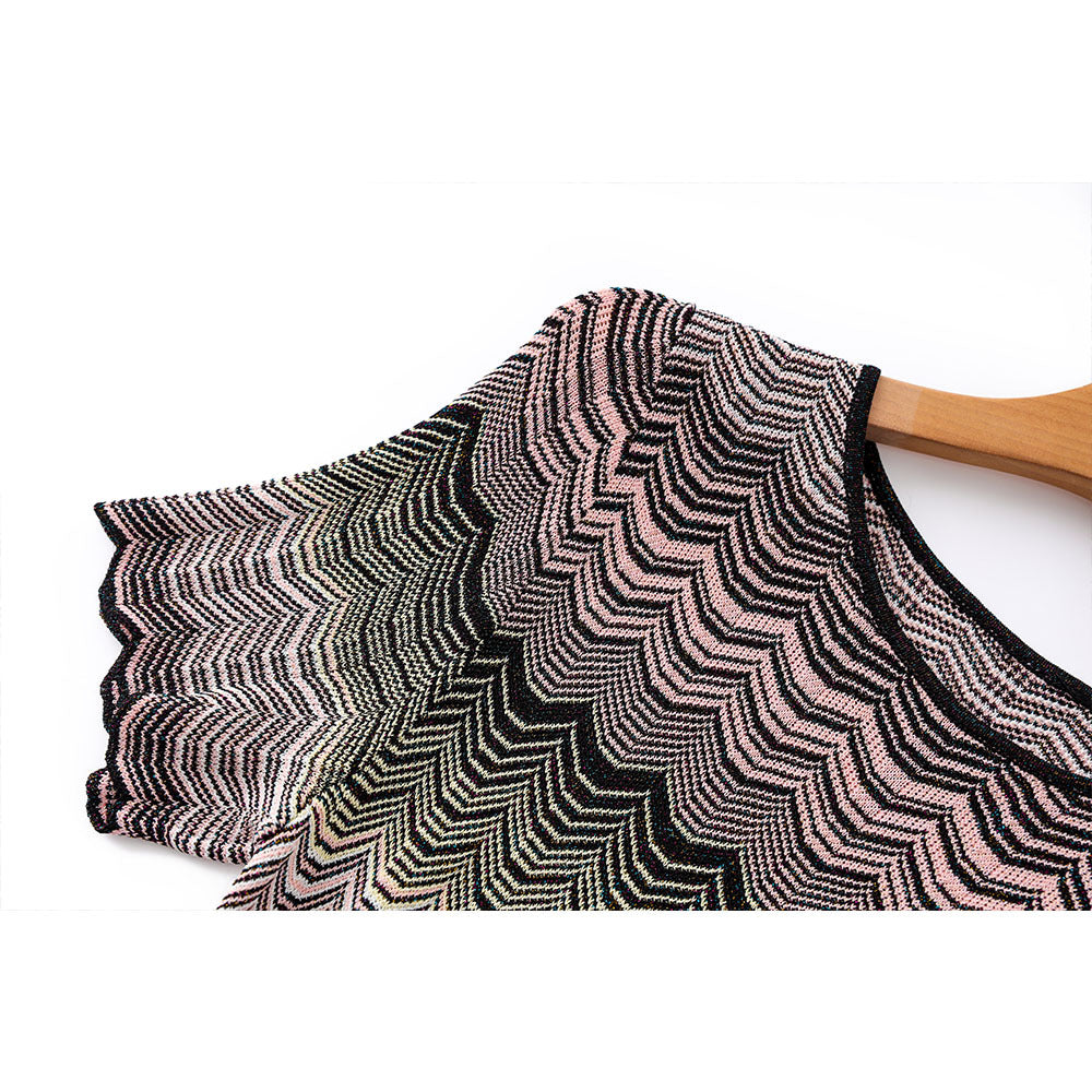 Zuri Gradient Knit Midi Dress with Short Sleeves