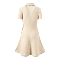 Olivia Crystal Button Knit A-Line Mini Dress