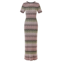 Zuri Gradient Knit Midi Dress with Short Sleeves