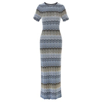 Zuri Gradient Knit Midi Dress with Short Sleeves