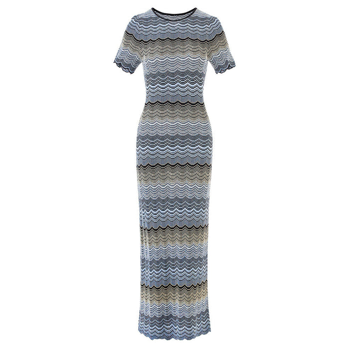 Zuri Gradient Knit Midi Dress with Short Sleeves