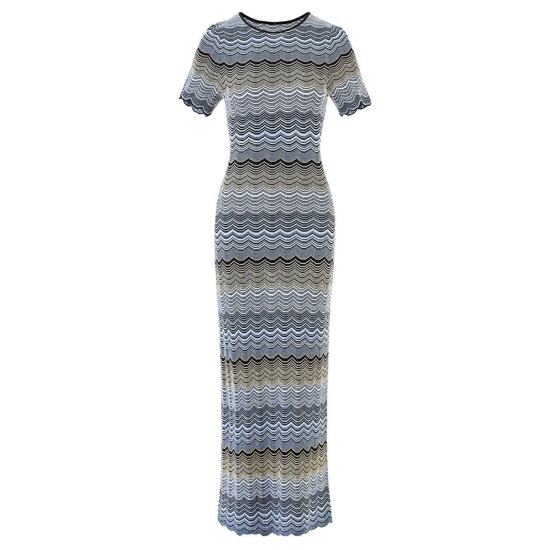 Zuri Gradient Knit Midi Dress with Short Sleeves