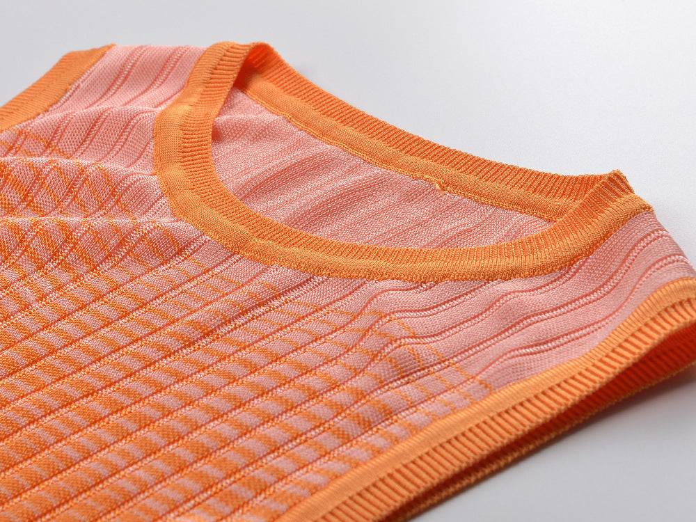 Aria Gradient Orange Knit Maxi Dress