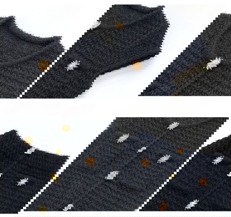 Octavia Tweed Crystal Button Up Crop Top - ALLARA