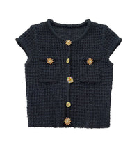 Octavia Tweed Crystal Button Up Mini Skirt - ALLARA