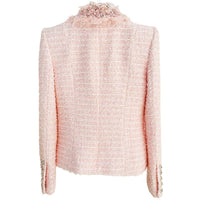 Ophelia Pink Tweed Jacket with Crystal Buttons - ALLARA