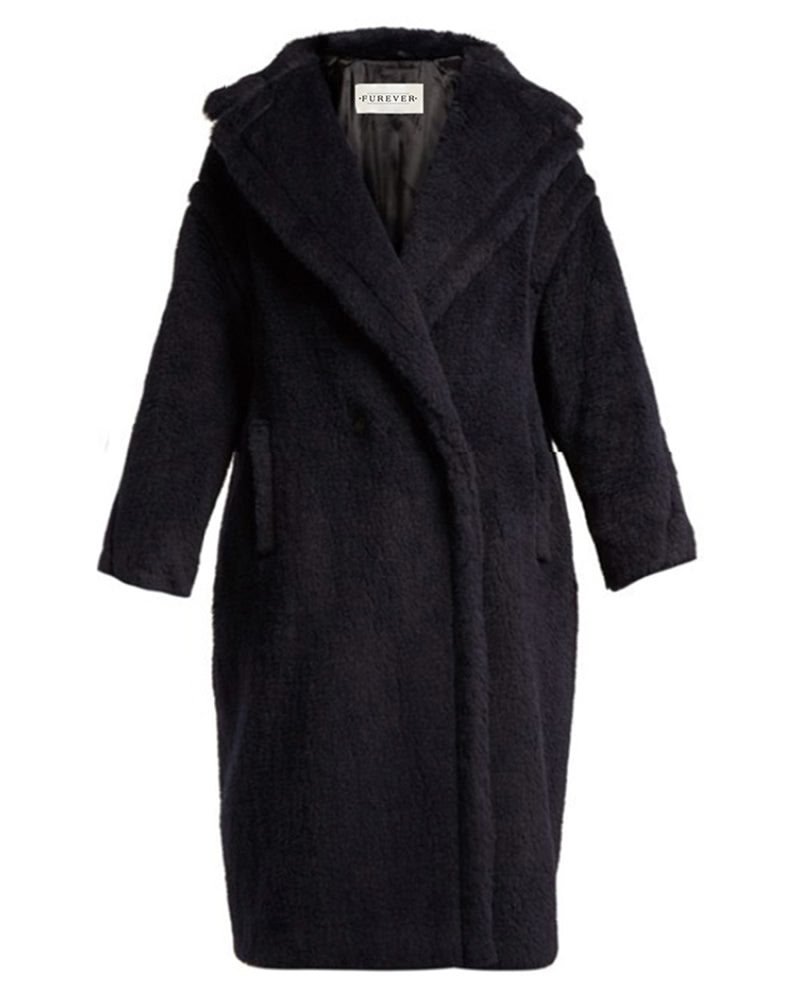 PRAGUE Black Faux Fur Teddy Coat - ALLARA