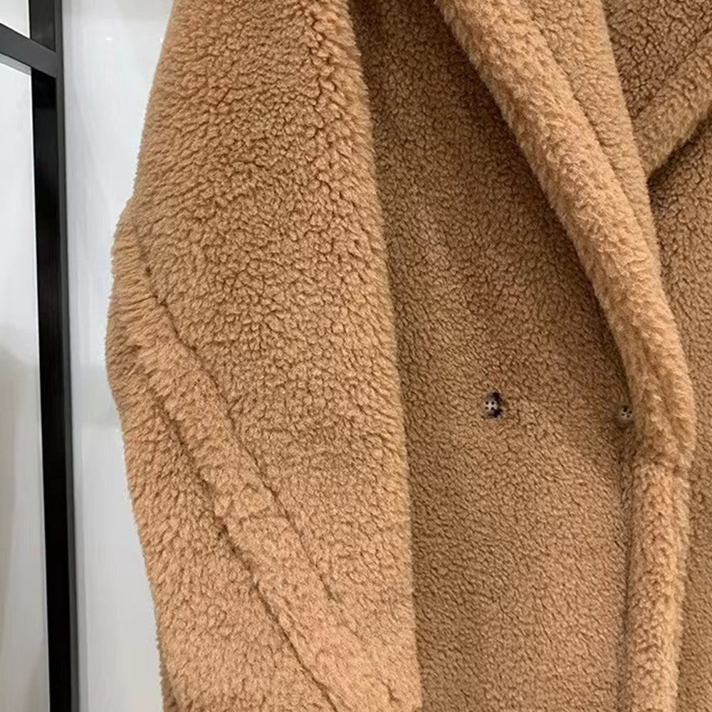 PRAGUE Brown Faux Fur Teddy Coat - ALLARA