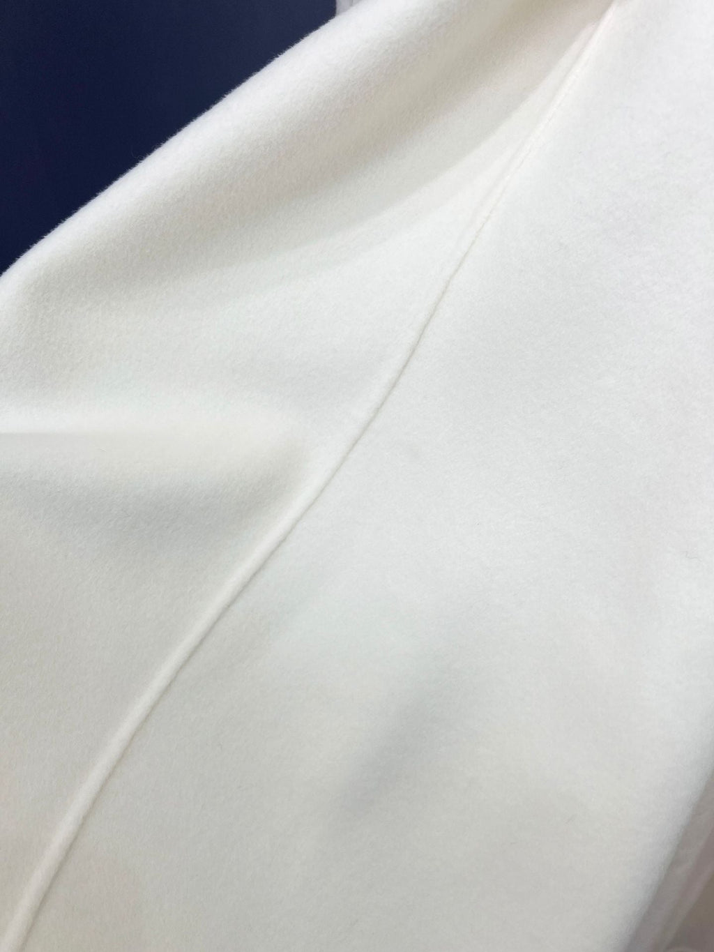 Petra White Fox Fur Trim Long Wool Wrap Coat - ALLARA