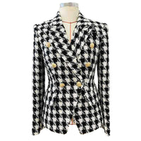 Rowan Black Houndstooth Tweed Blazer - ALLARA