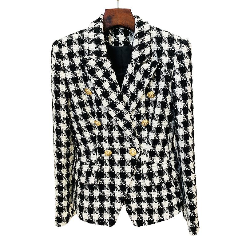 Rowan Black Houndstooth Tweed Blazer - ALLARA