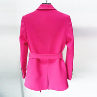 Seraphina Hot Pink Belted Blazer - ALLARA