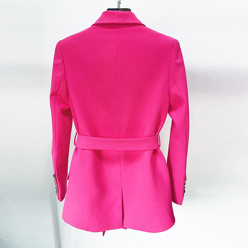 Seraphina Hot Pink Belted Blazer - ALLARA