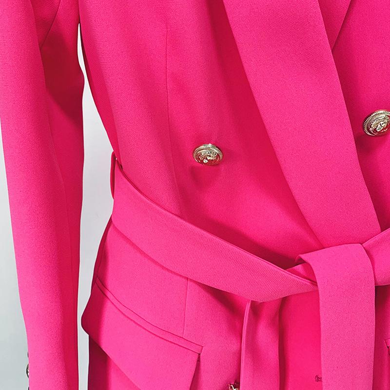 Seraphina Hot Pink Belted Blazer - ALLARA