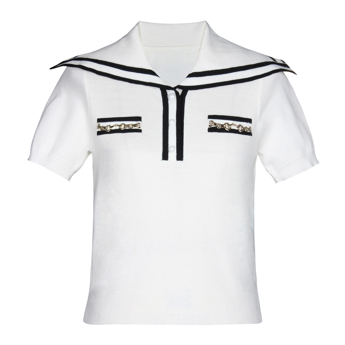 Short Sleeve Knitted Sweater Top - ALLARA