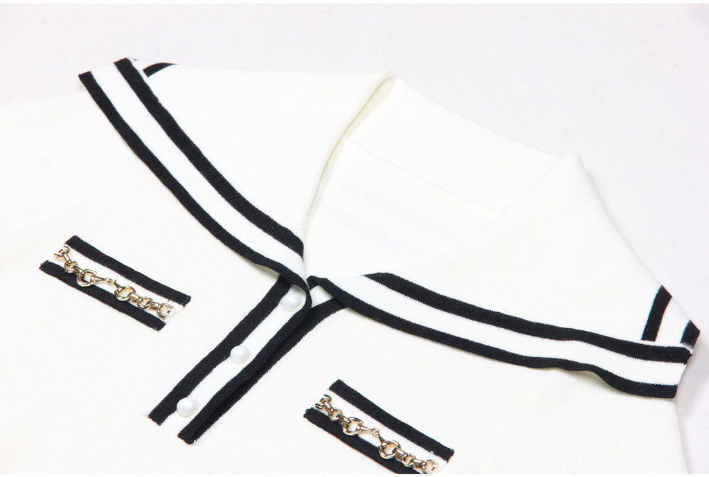 Short Sleeve Knitted Sweater Top - ALLARA