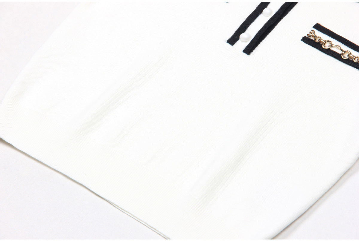 Short Sleeve Knitted Sweater Top - ALLARA