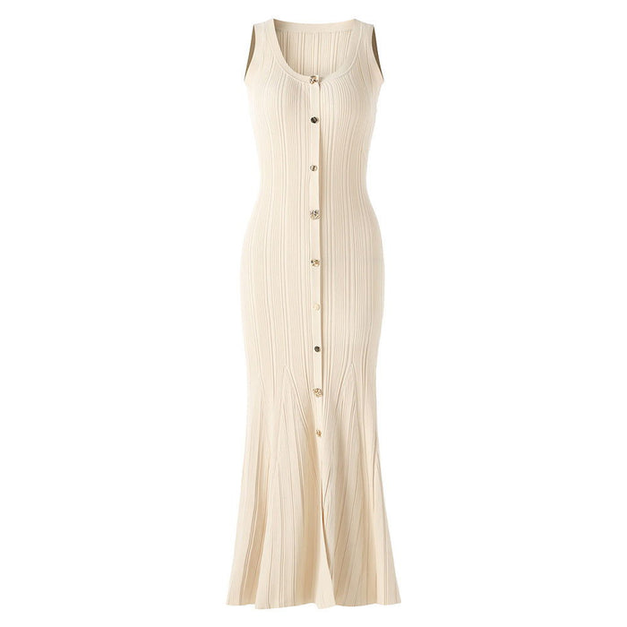 Sleeveless Ribbed Long Ankle Length Dress - ALLARA