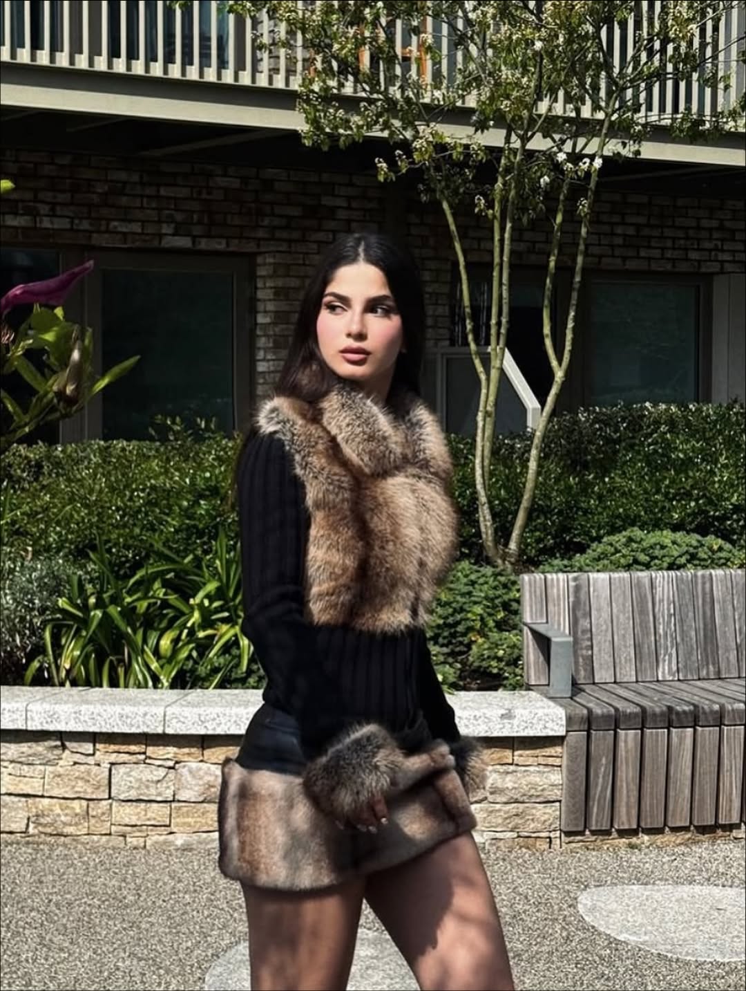 Paige Faux Fur Knit Zip Up Sweater