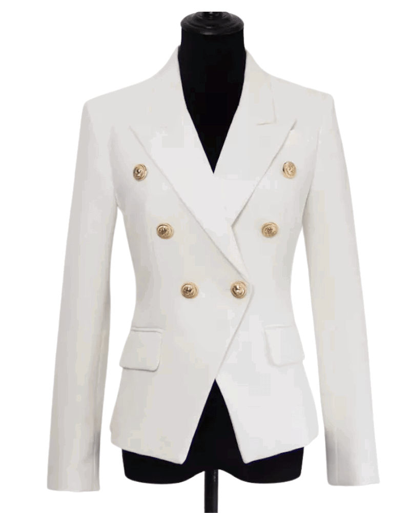 Tanya White Double Breasted Blazer - ALLARA