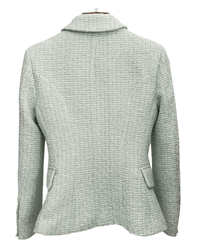 Taylor Light Green Tweed Double Breasted Blazer - ALLARA