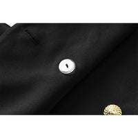 V Neck Golden Button Embellished Mini Dress Sleeveless Dress - ALLARA