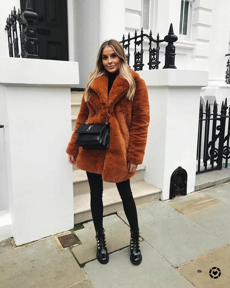 Vienna Brown Faux Fur Coat - ALLARA