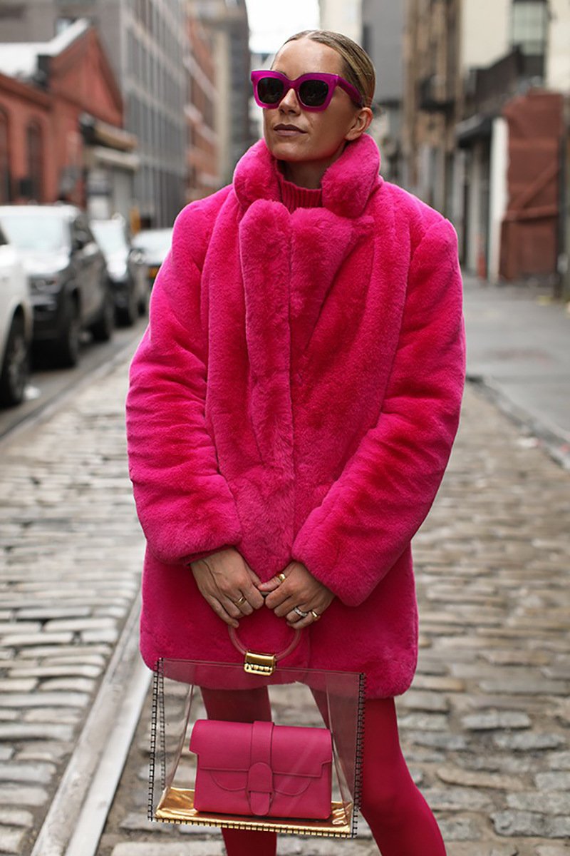 Pink faux fur outlets winter coat