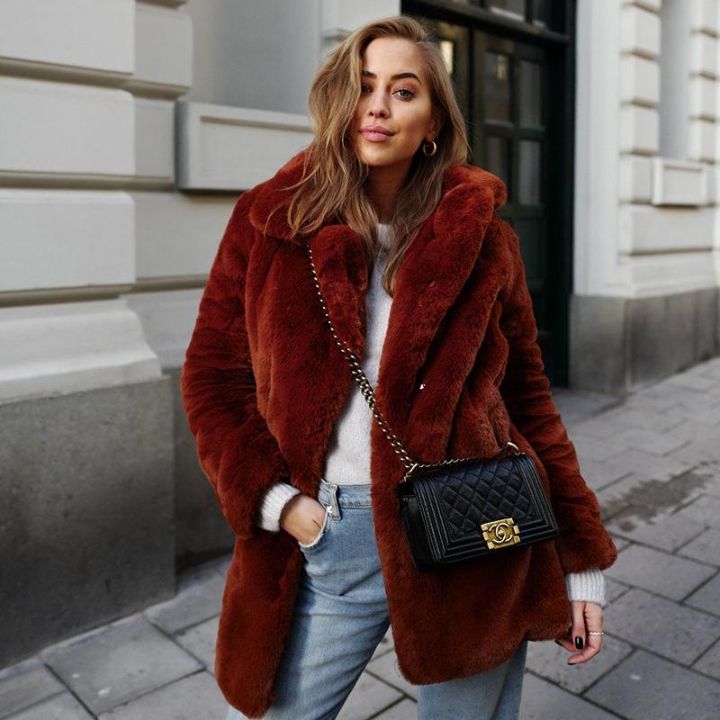 Vienna Red Faux Fur Coat - ALLARA